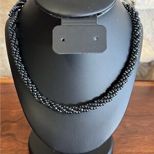 Twisted Gray Beaded Necklace Y2K